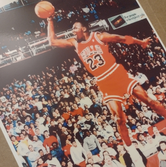 MICHAEL JORDAN 8.5x11 FREE THROW LINE DUNK &DUNK VS LAKERS NBA GLOSSY POSTER SET - Picture 3 of 13